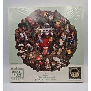 VTG‎ 90s Hallmark Puzzle 500 Pcs Keepsake Ornaments Collection Wreath Shape NIB